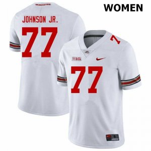 Women's Ohio State Buckeyes #77 Paris Johnson Jr. White Nike NCAA College Football Jersey Official ALW6044XH
